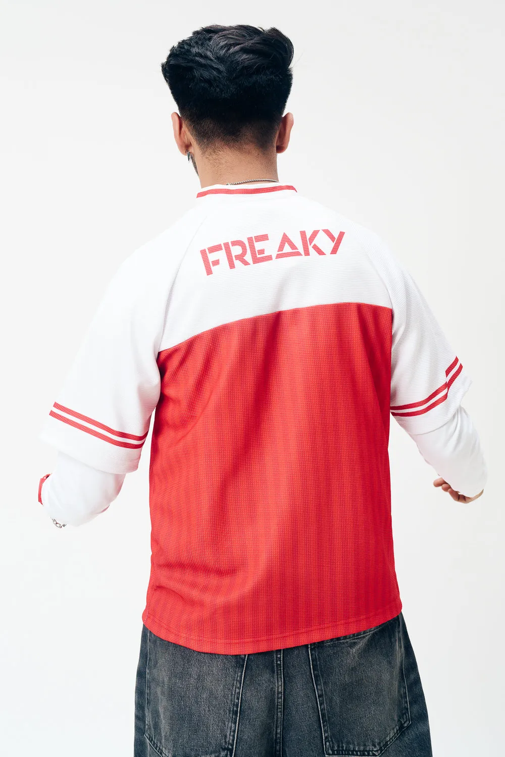 Men's Red V-neck Freaky Jersey