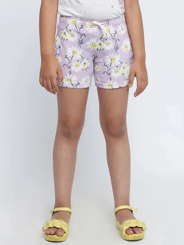 Mettle Girls Floral Printed Cotton Shorts