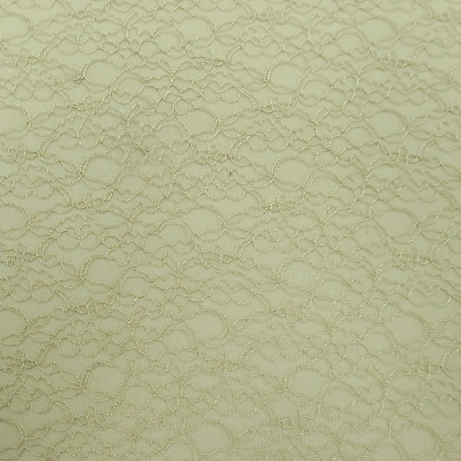 Nude Floral Corded Embroidered Tulle Fabric