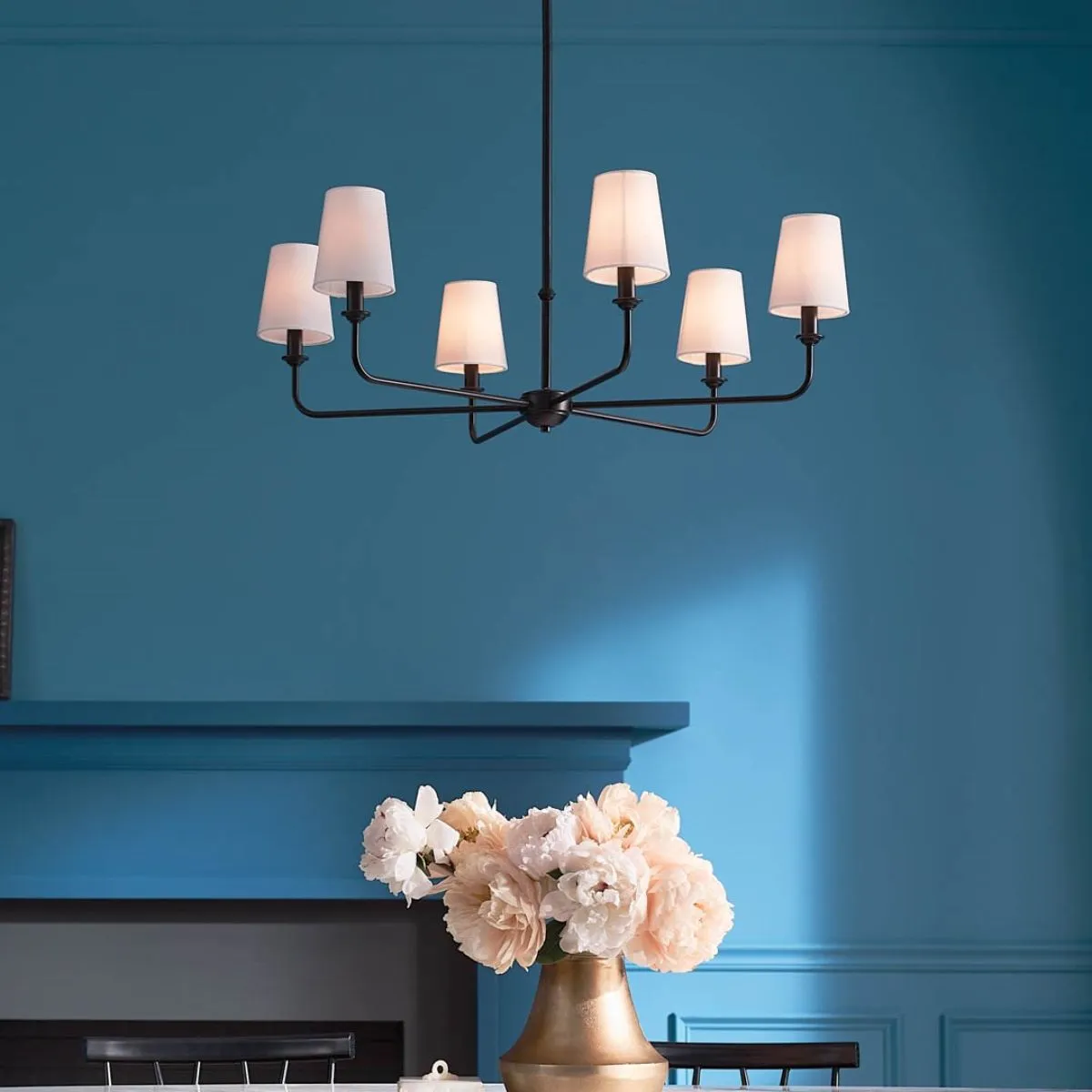 Pallas 33 in. 6 Lights Chandelier Black finish