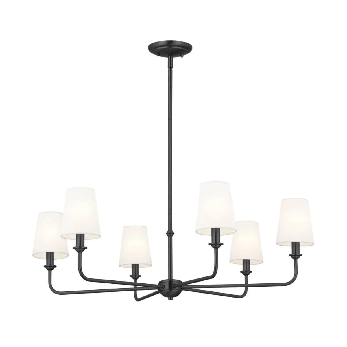 Pallas 33 in. 6 Lights Chandelier Black finish