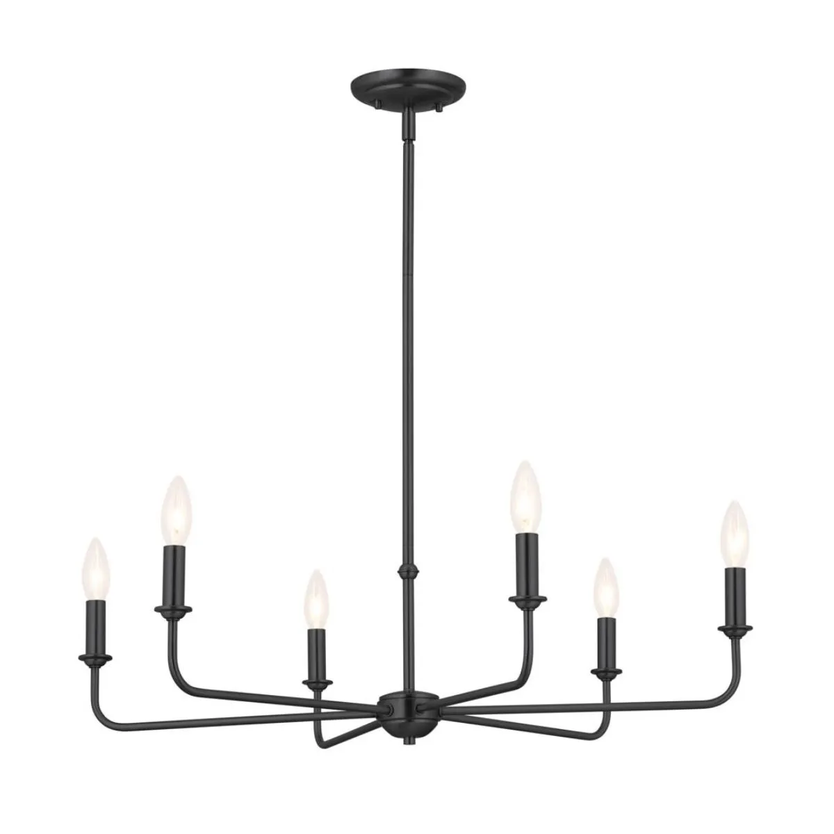 Pallas 33 in. 6 Lights Chandelier Black finish