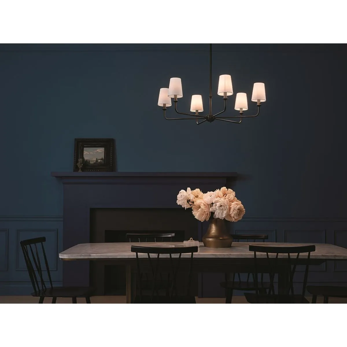 Pallas 33 in. 6 Lights Chandelier Black finish