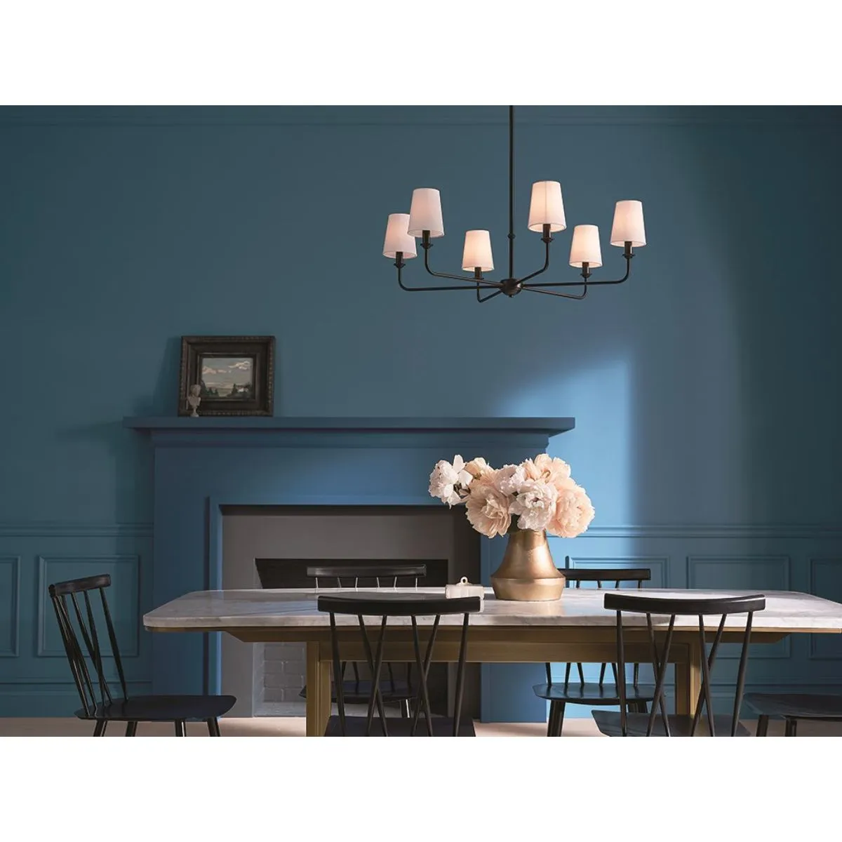 Pallas 33 in. 6 Lights Chandelier Black finish