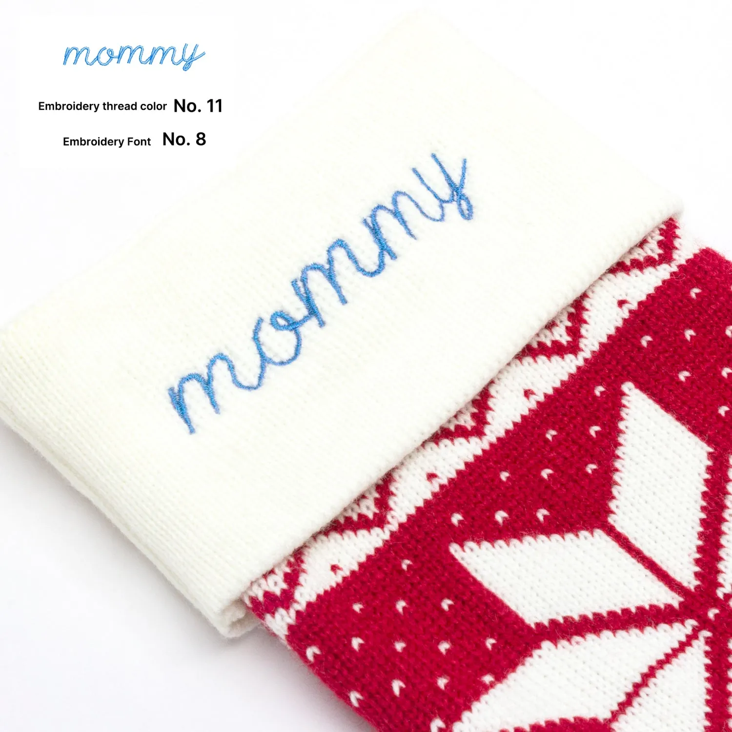 Personalized  Classic Long Knitted Embroidered Christmas Stocking