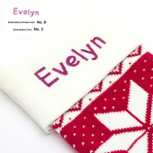 Personalized  Classic Long Knitted Embroidered Christmas Stocking