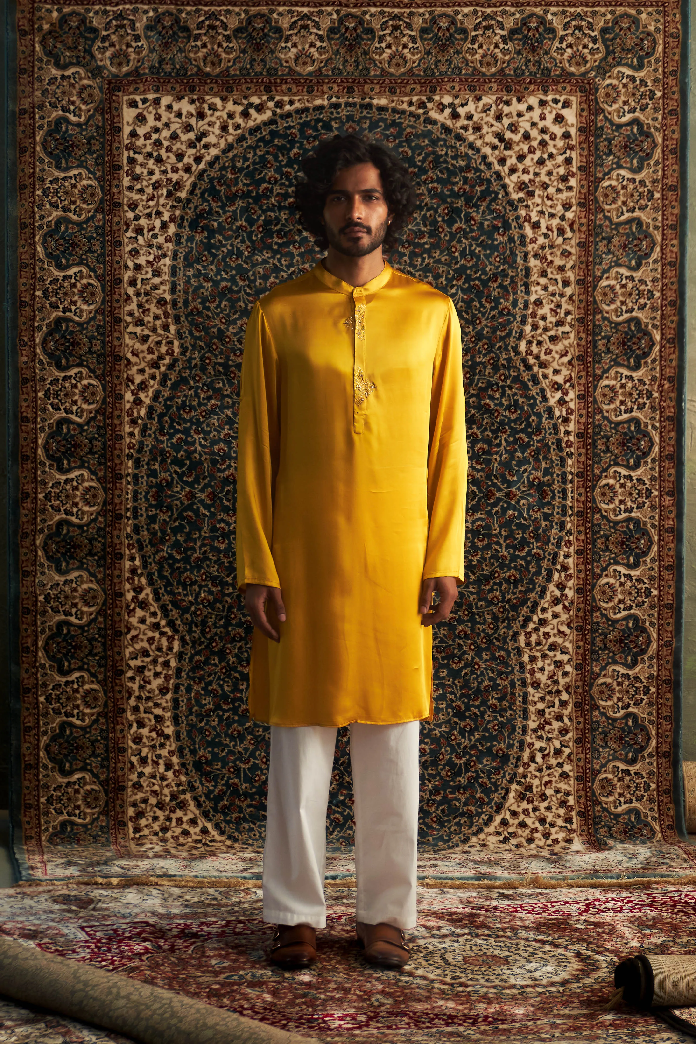 Prarambh Embroidered Placket Kurta