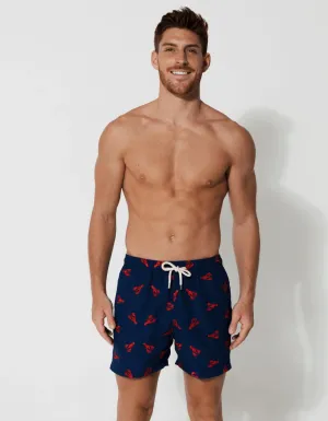 Printed Red Lobster Swim Shorts