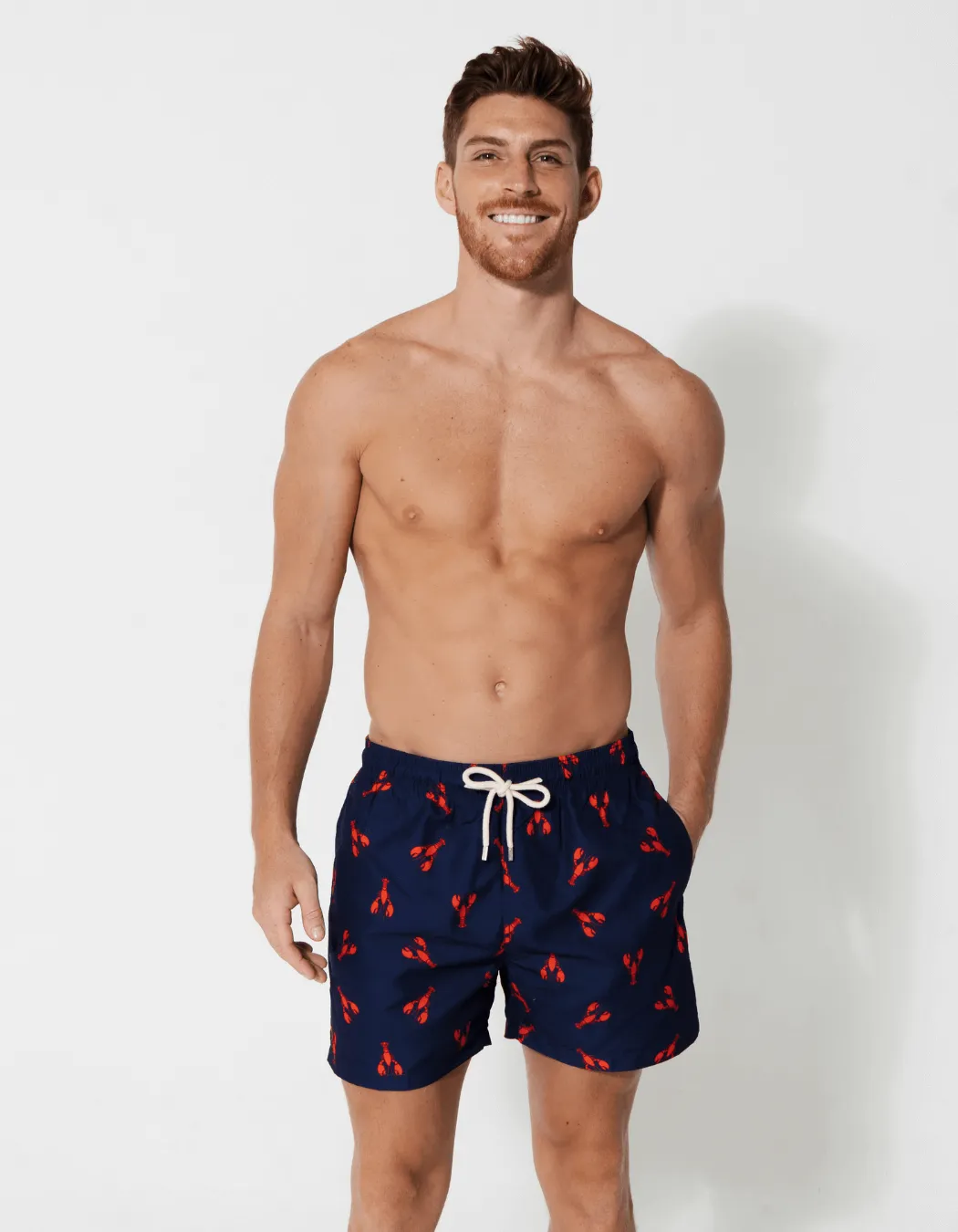 Printed Red Lobster Swim Shorts