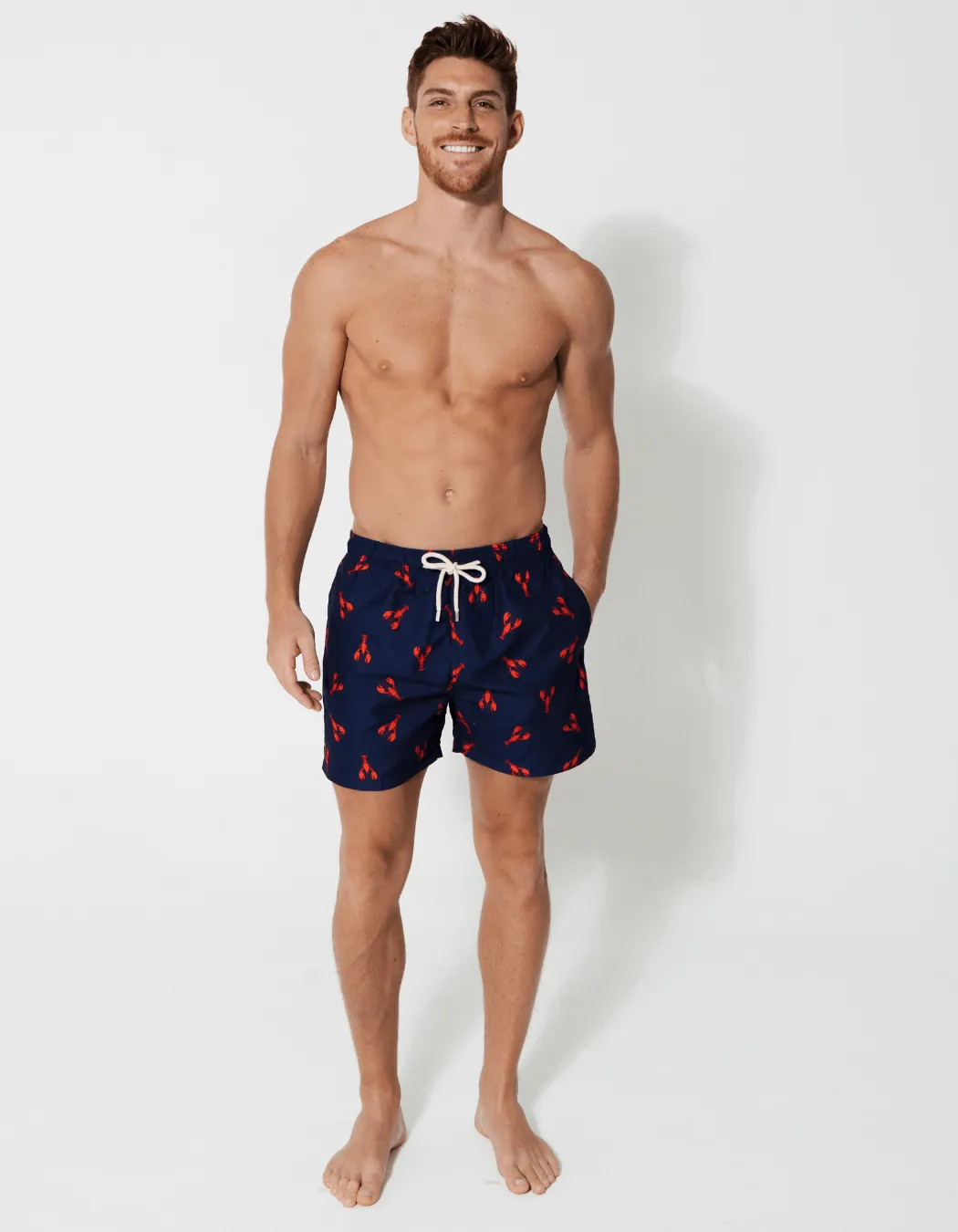 Printed Red Lobster Swim Shorts