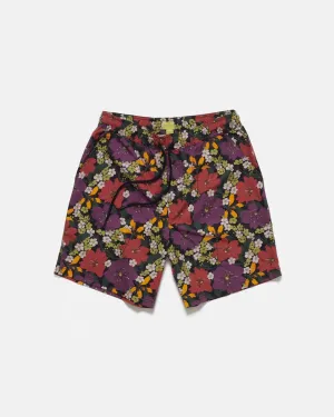 Purple Tropical Floral Printed Shorts