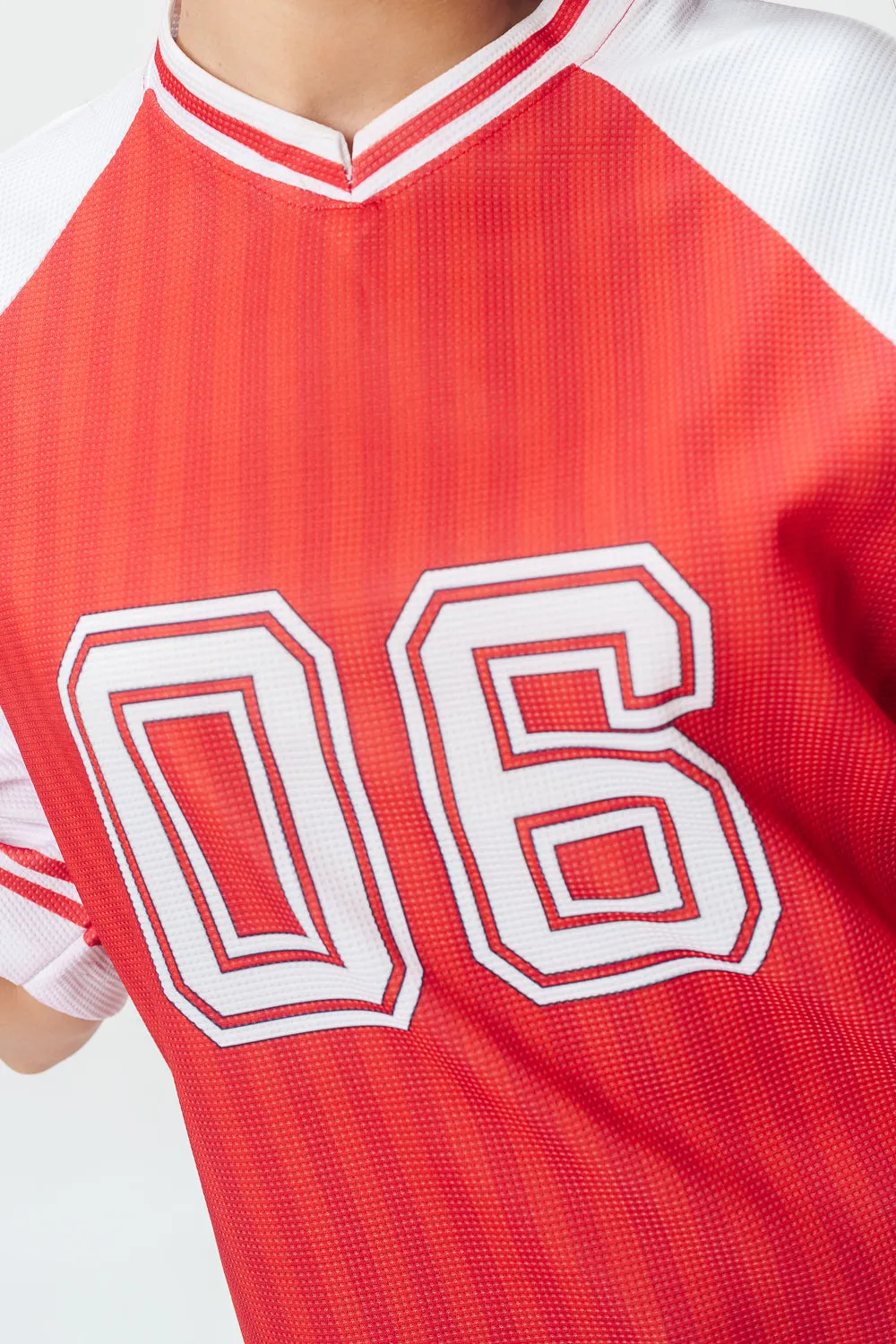 Red V-neck Freaky Jersey