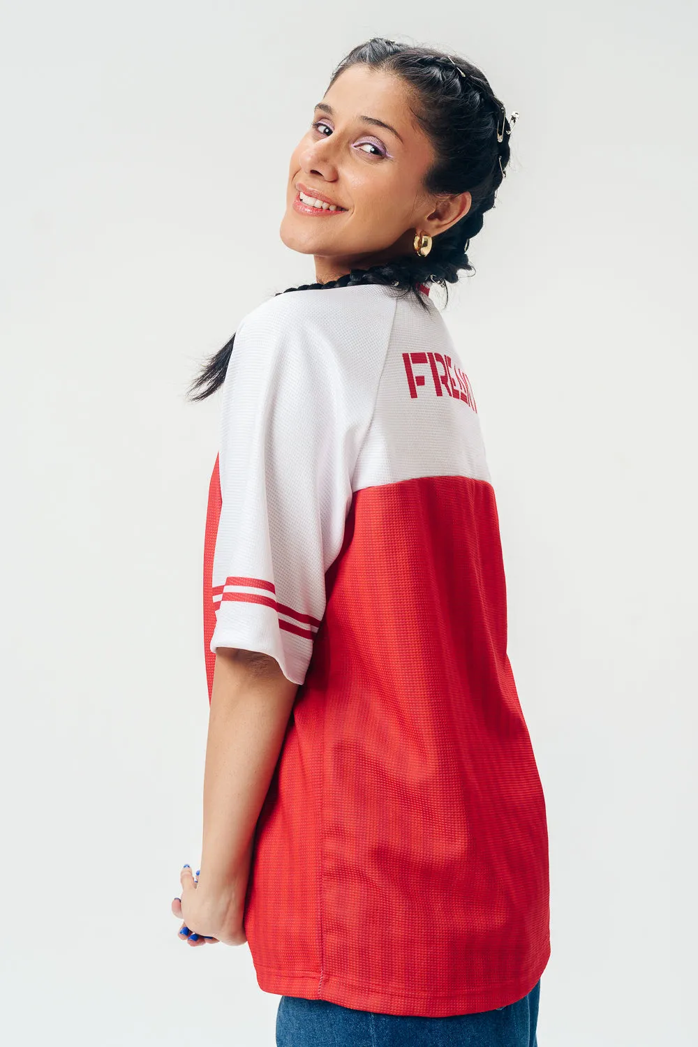Red V-neck Freaky Jersey