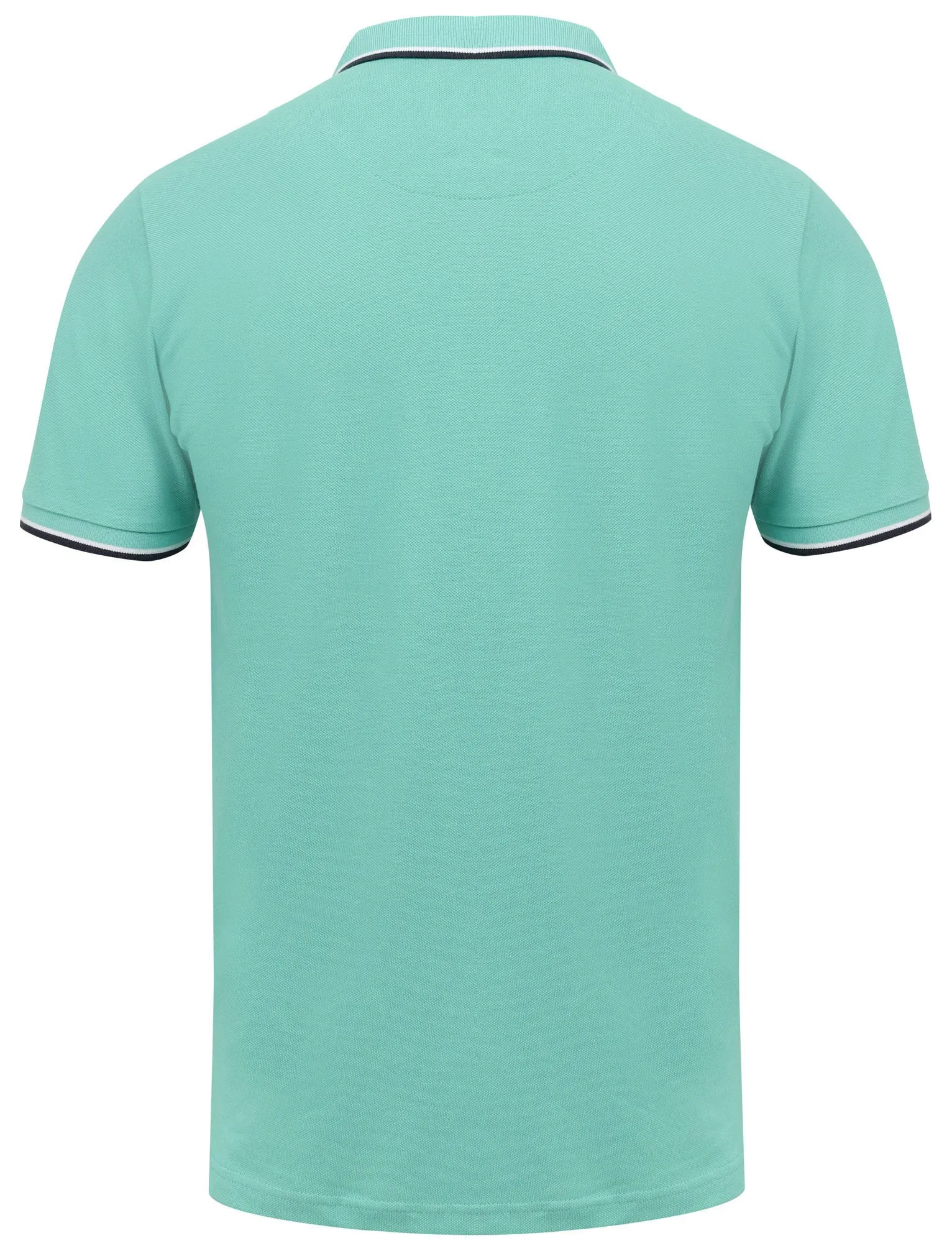 Rocky Bay Classic Cotton Pique Polo Shirt with Tipping In Mint - South Shore