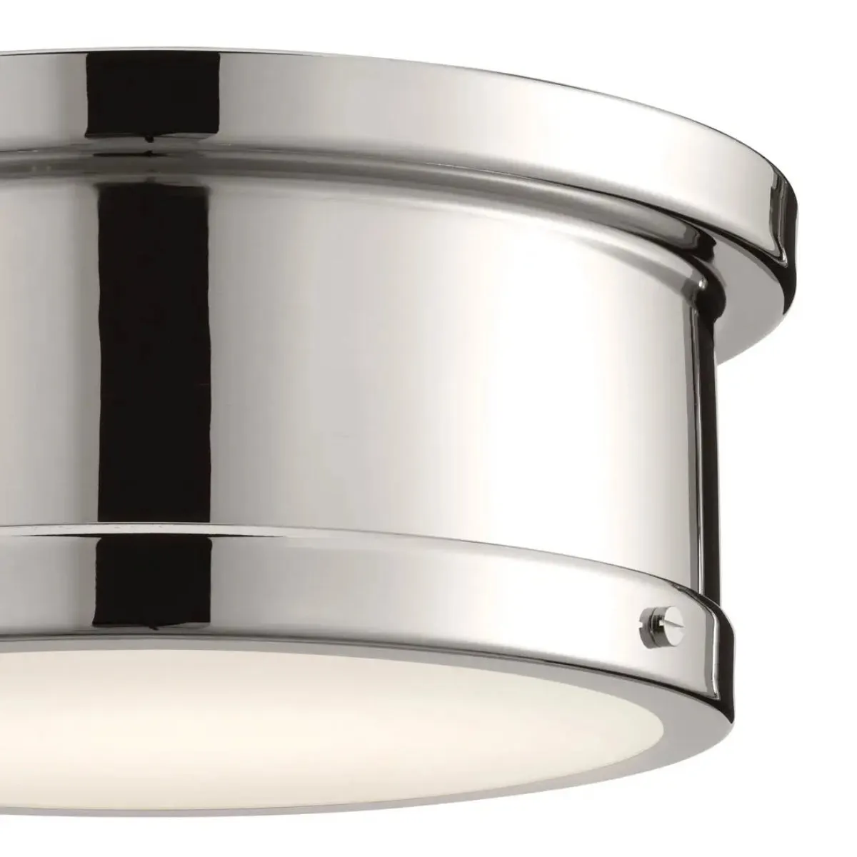Serca 14" 2-Light Flush Mount Light, Polished Nickel Finish