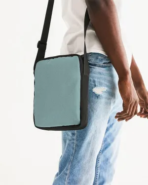 Shaded Pale Pastel Blue-Green Gray Messenger Pouch | C30M0Y15K30