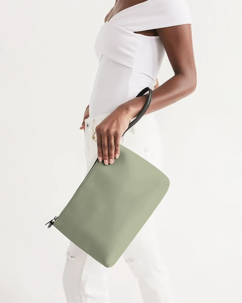 Shaded Pale Pastel Warm Green Gray Zip Pouch | C8M0Y30K30