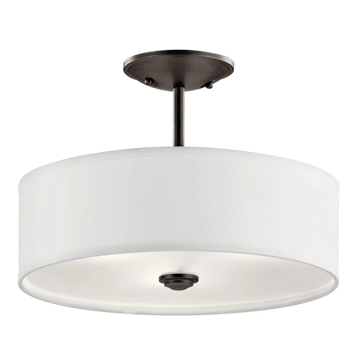 Shailene 14" 3-Light Semi-Flush Mount Light, Olde Bronze Finish