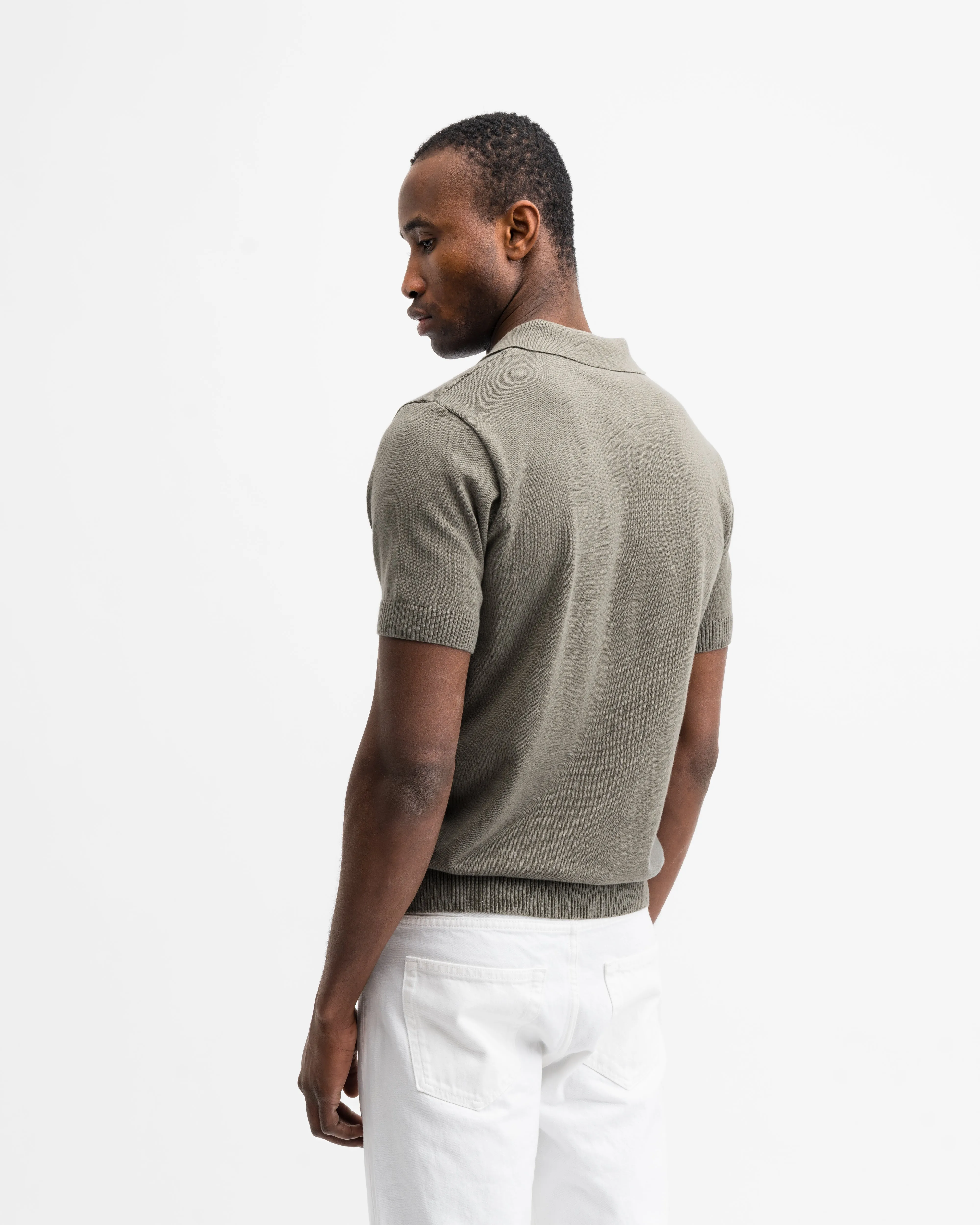 Short Sleeve Knit polo Khaki