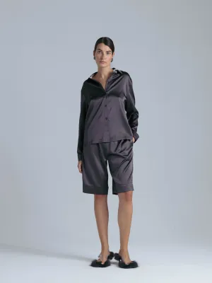 Silk Shirt and  Shorts Set 'Tyche&Themis' in Magic Grey
