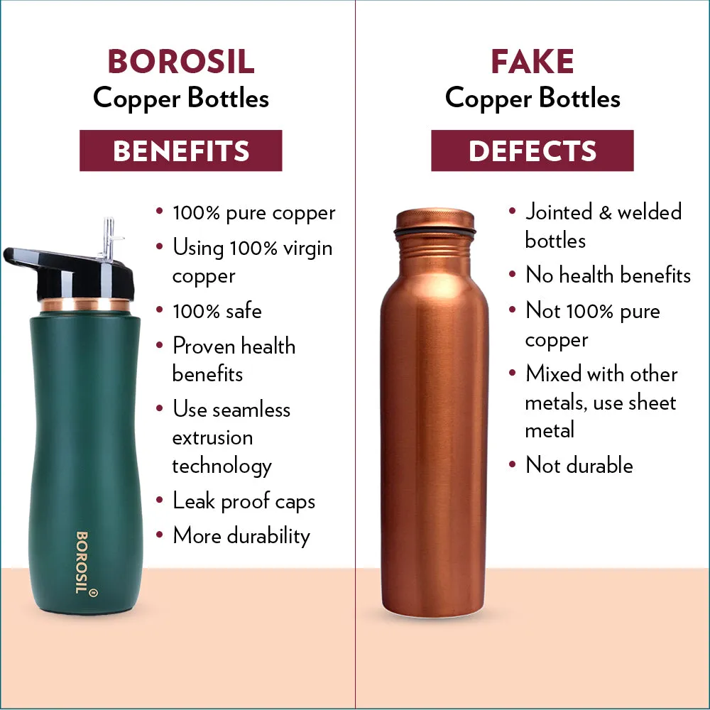 Sipper Copper Bottle, Green, 750 ml