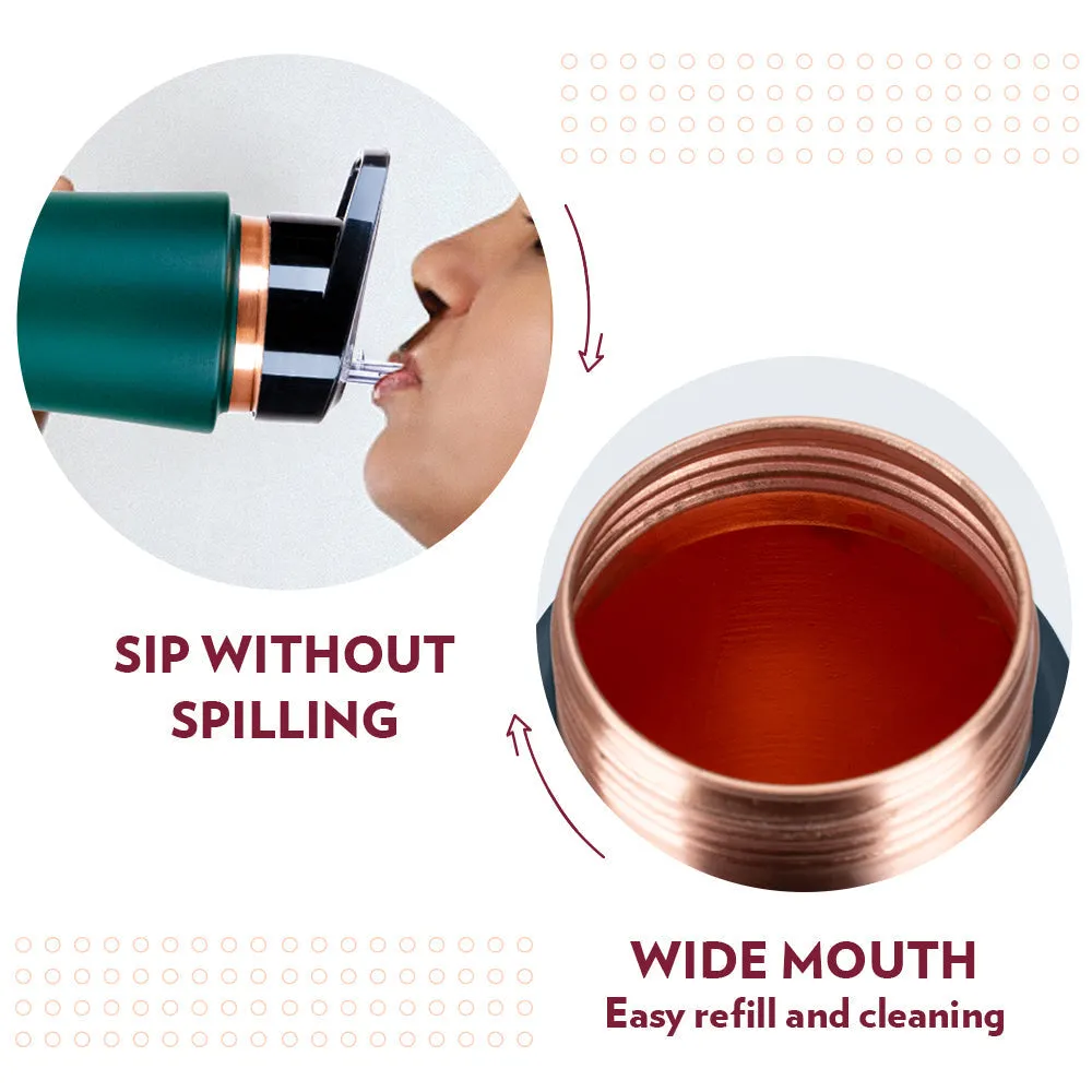 Sipper Copper Bottle, Green, 750 ml
