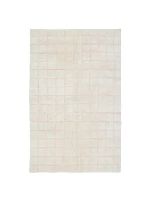 Soft Pink Grid Rug