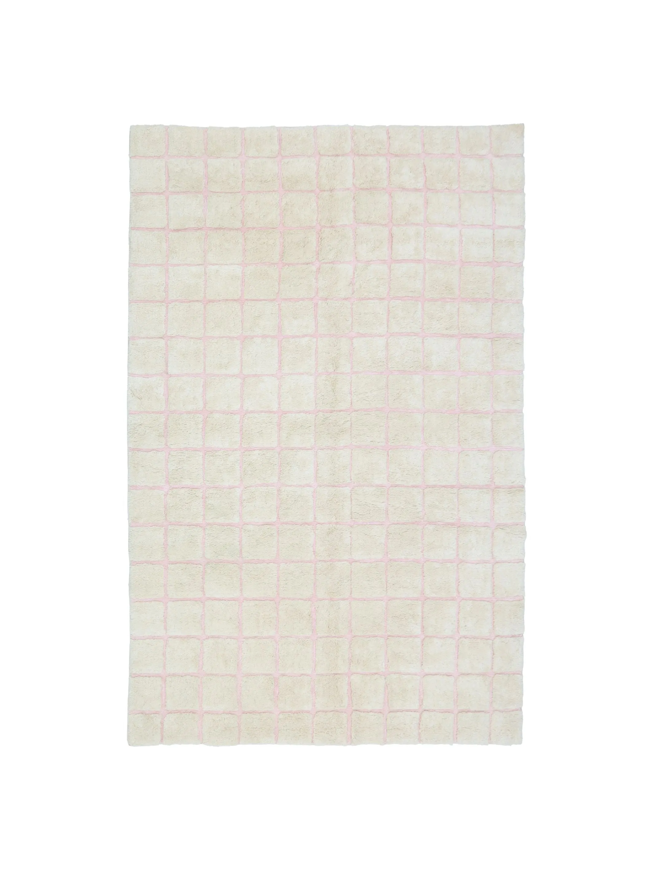 Soft Pink Grid Rug