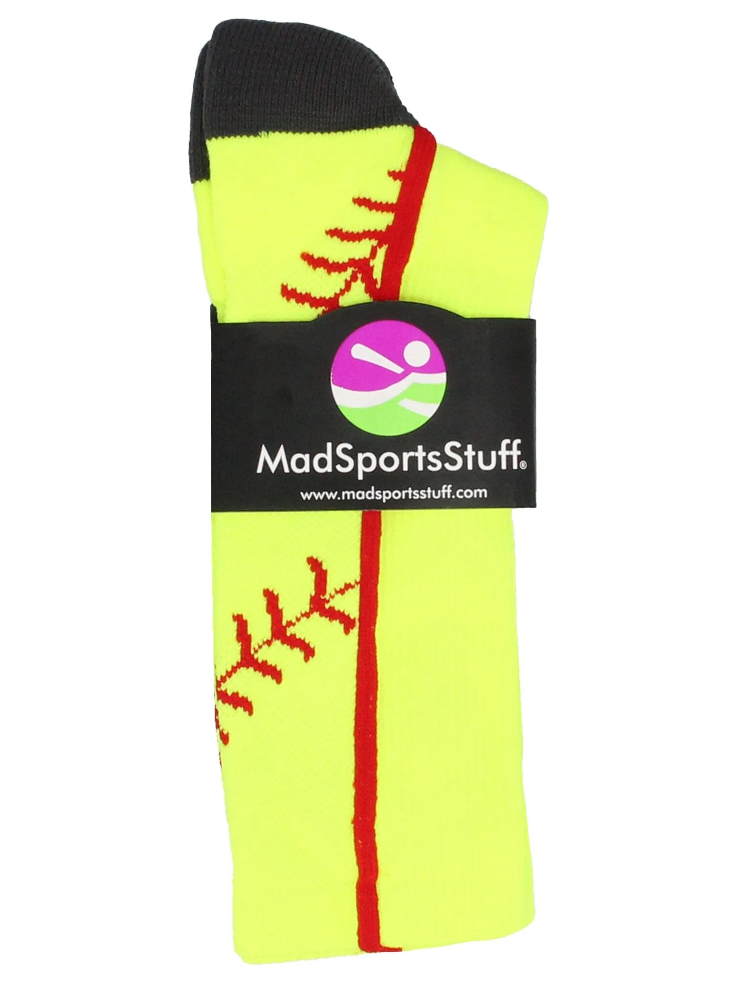 Softball Socks or Baseball Socks with stitches in crew length (multiple colors)