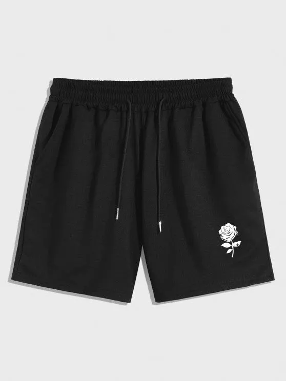Streetwear Slogan Shirt And Floral Shorts Set