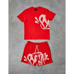 SYNA WORLD LOGO T SHIRT   SHORT SET - RED