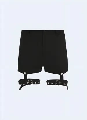 Techwear Goth Black Shorts Women