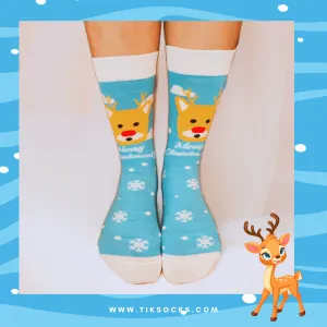 TikSocks|Christmas Socks-Blue Deer Socks