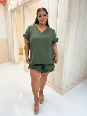 Tilly curve khaki short set