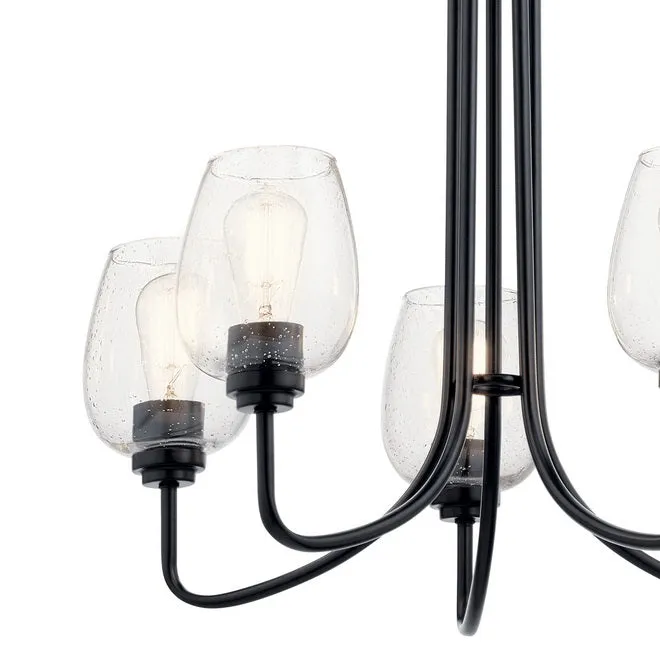 Valserrano 25 in. 5 Lights Chandelier Black Finish Clear Seeded