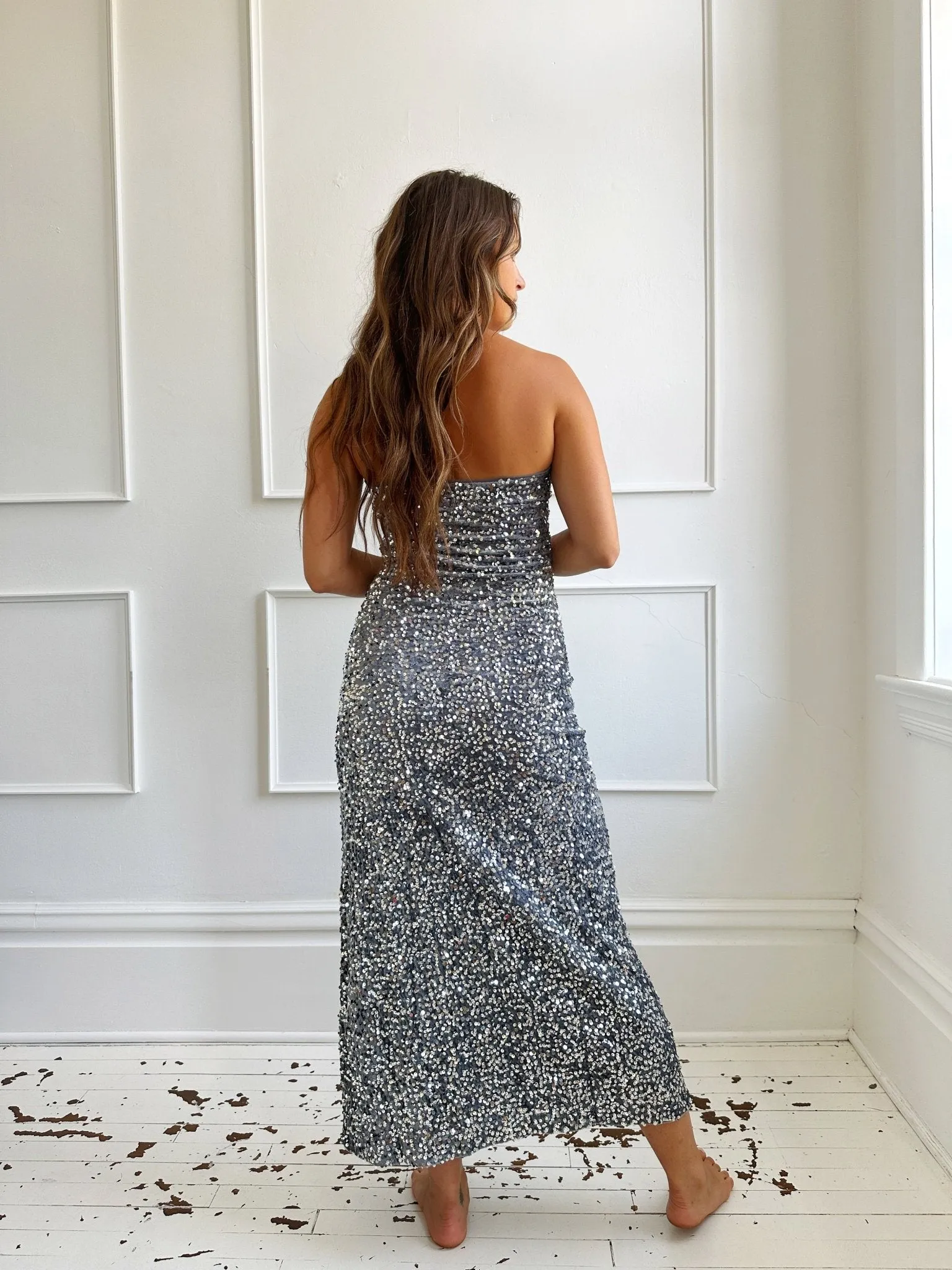Velvet & Sequins Midi Dress
