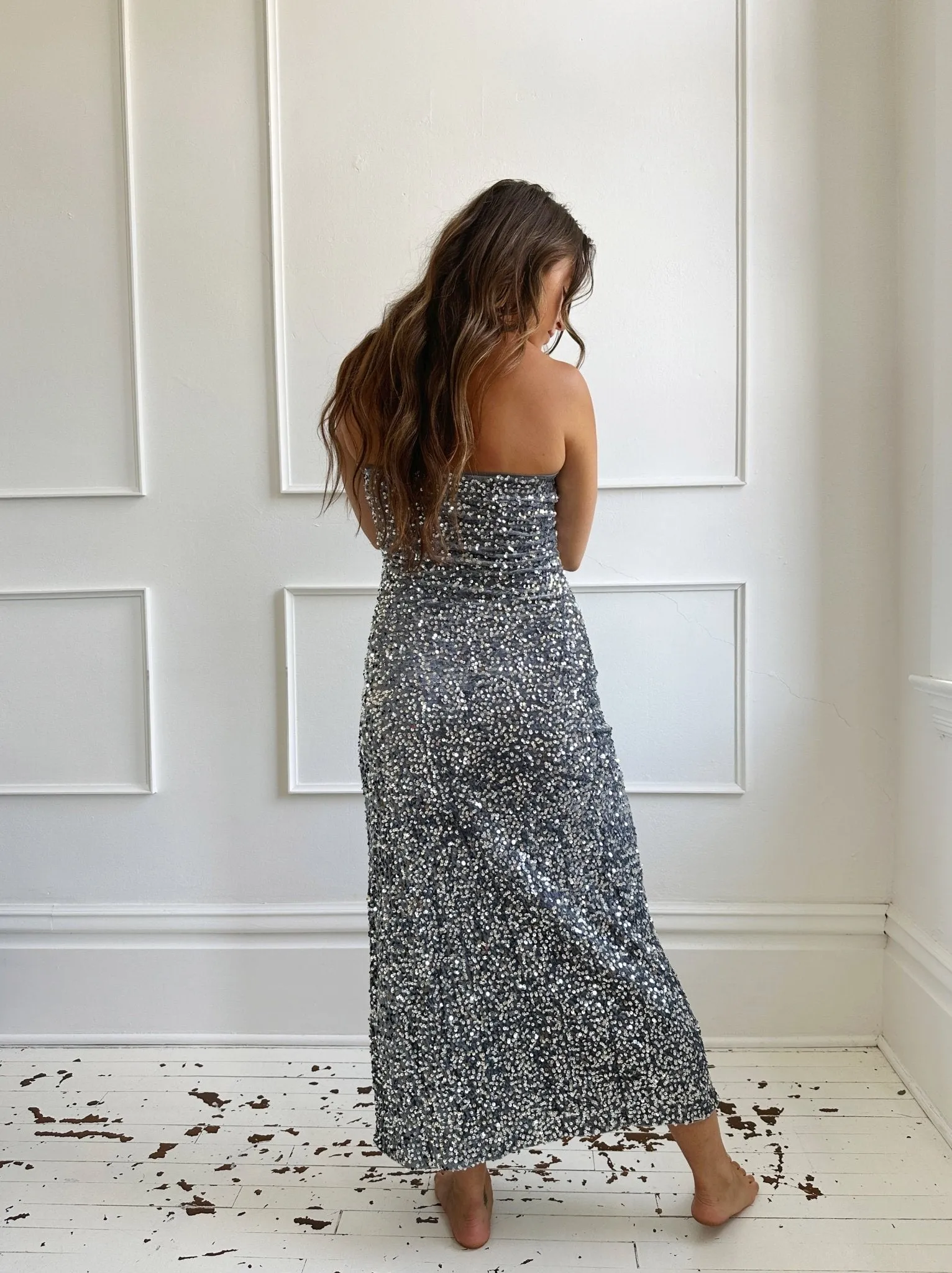 Velvet & Sequins Midi Dress