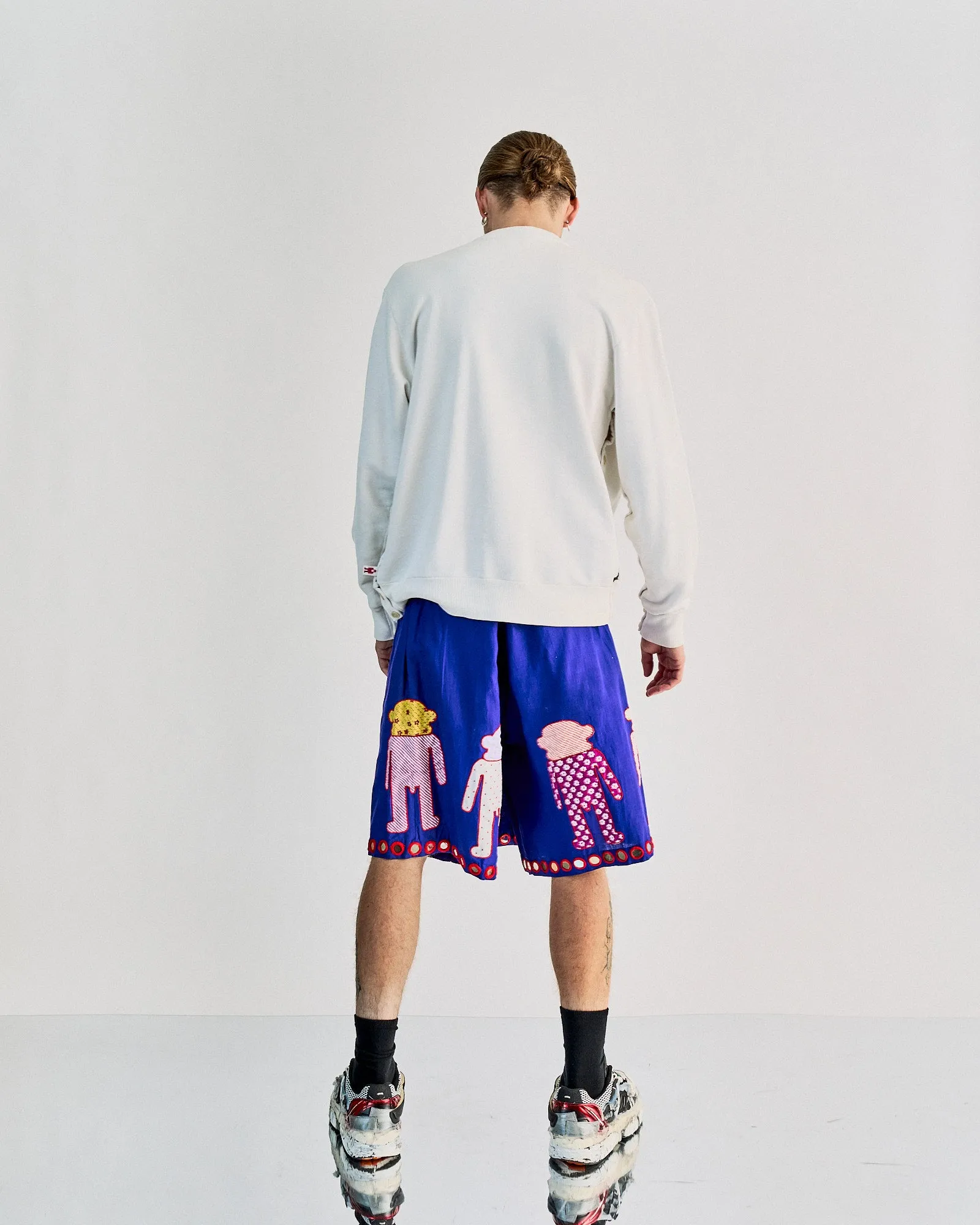 Walter Van Beirendonck 2005 Super natural embroidered boxing skort