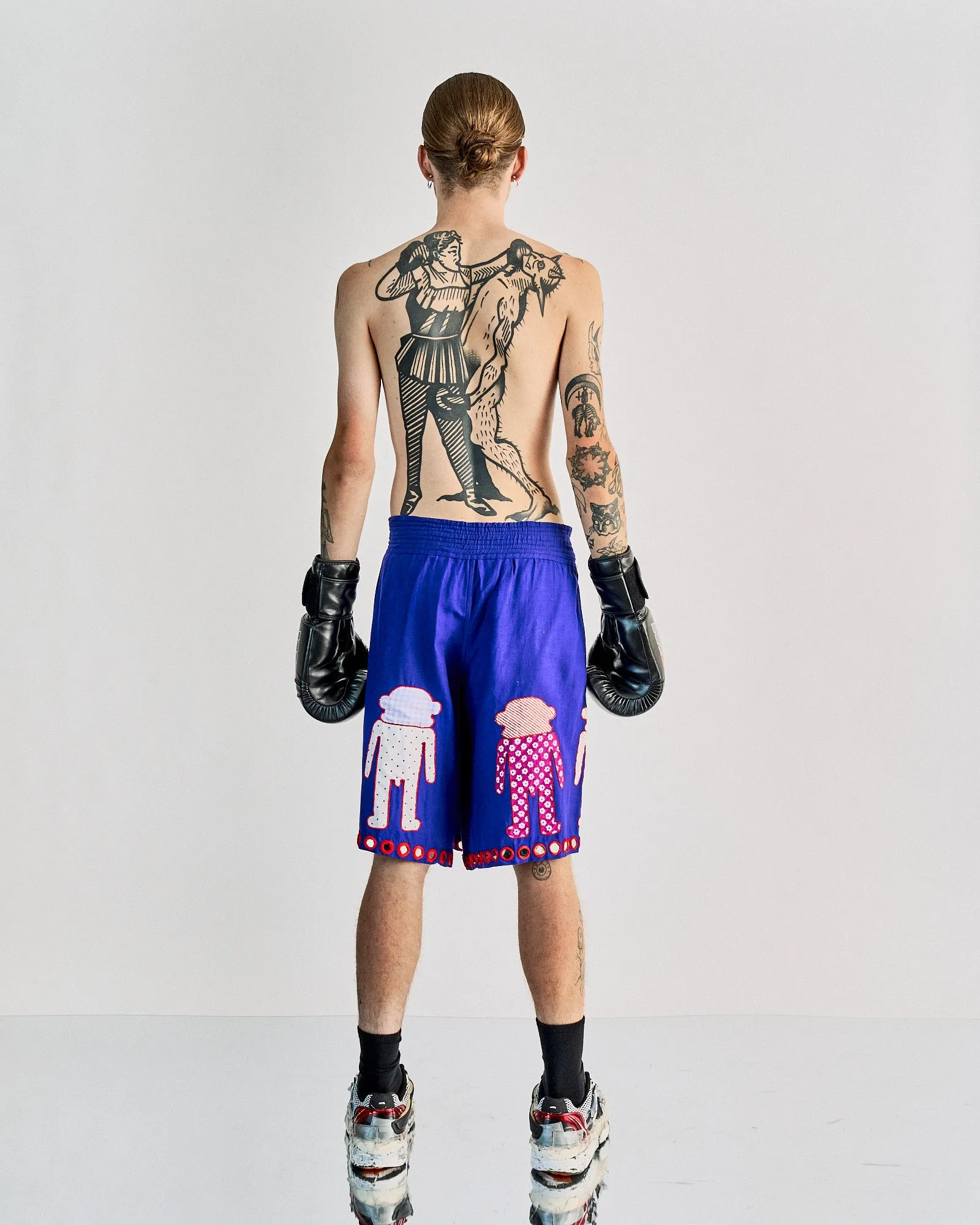 Walter Van Beirendonck 2005 Super natural embroidered boxing skort