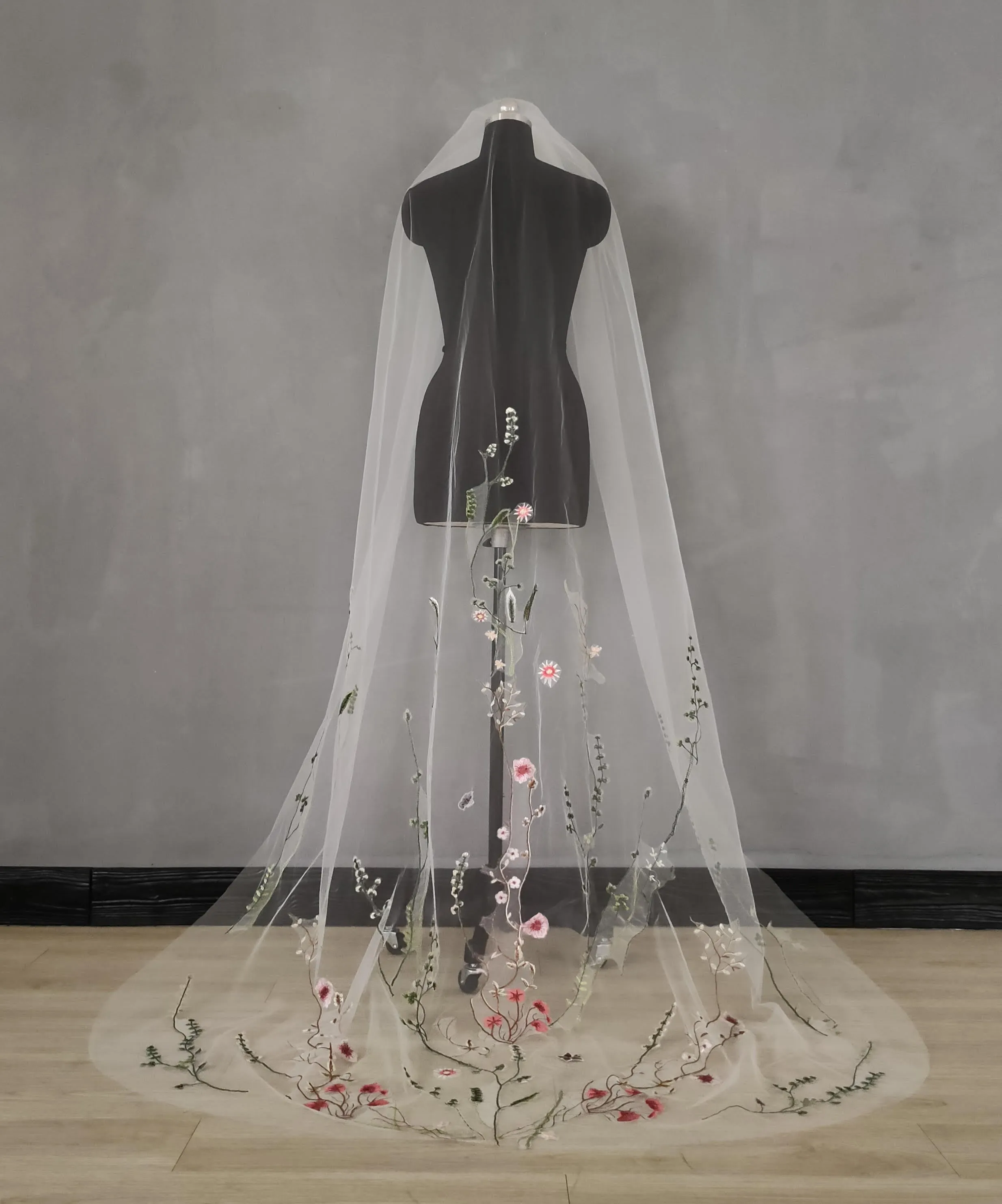 Wildflower Embroidered Veil