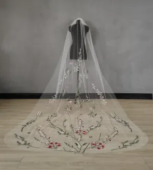 Wildflower Embroidered Veil