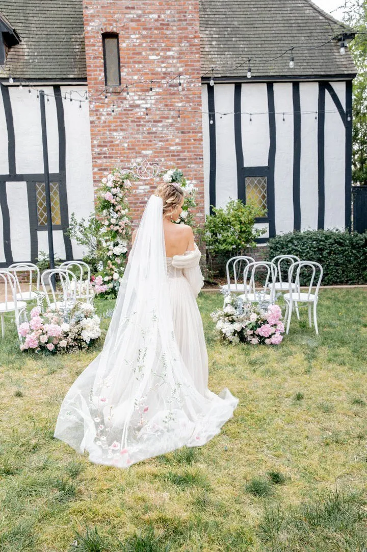 Wildflower Embroidered Veil