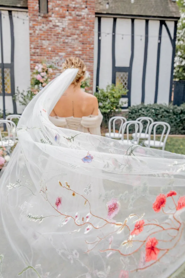 Wildflower Embroidered Veil