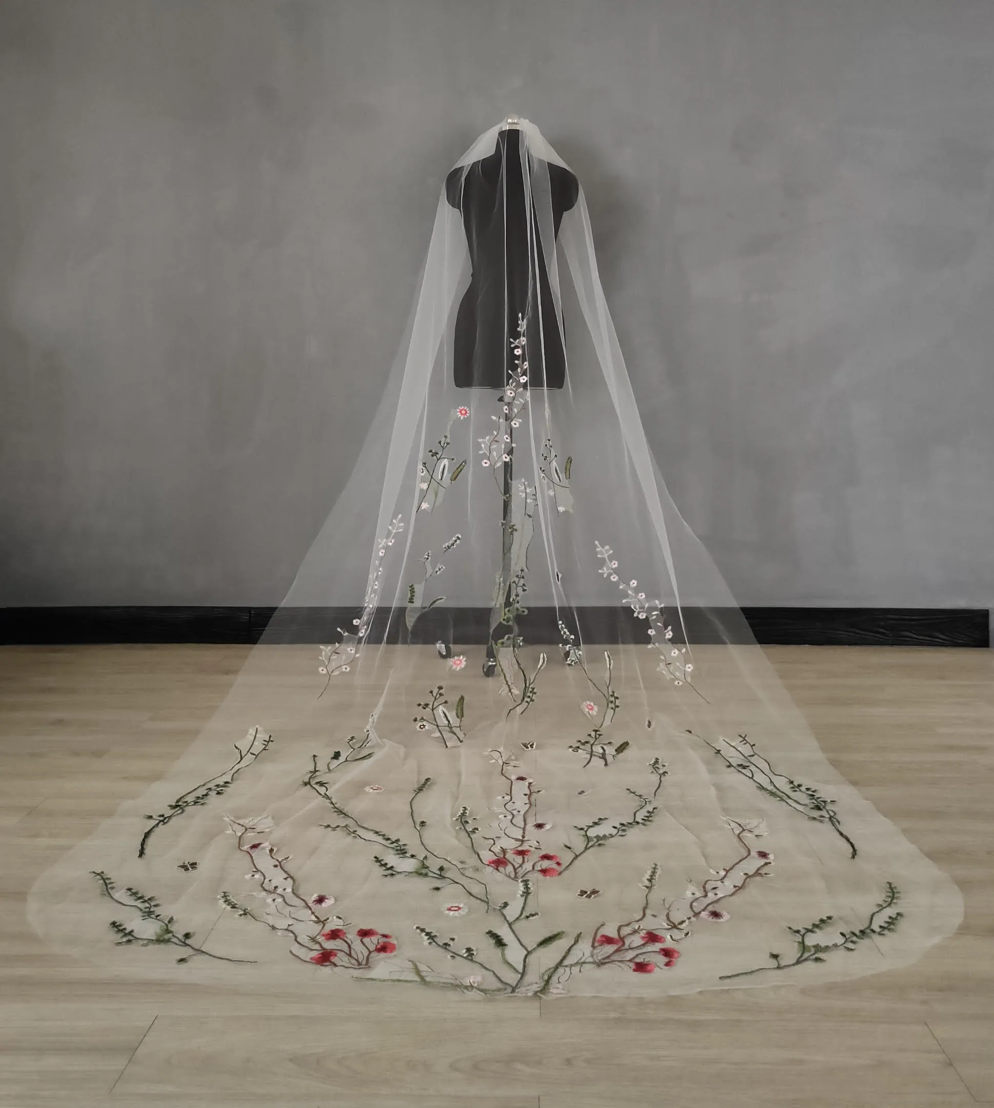 Wildflower Embroidered Veil
