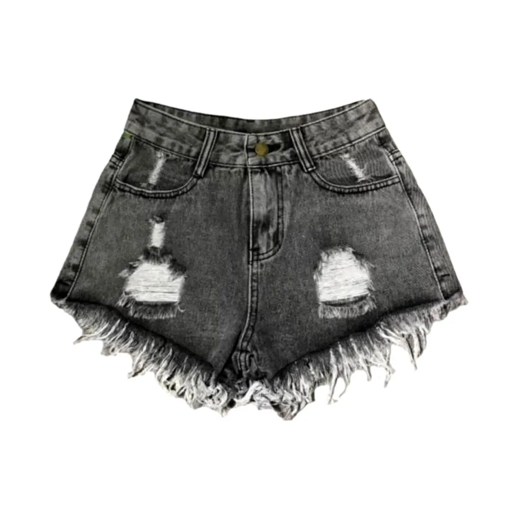 Y2k distressed women's jean shorts