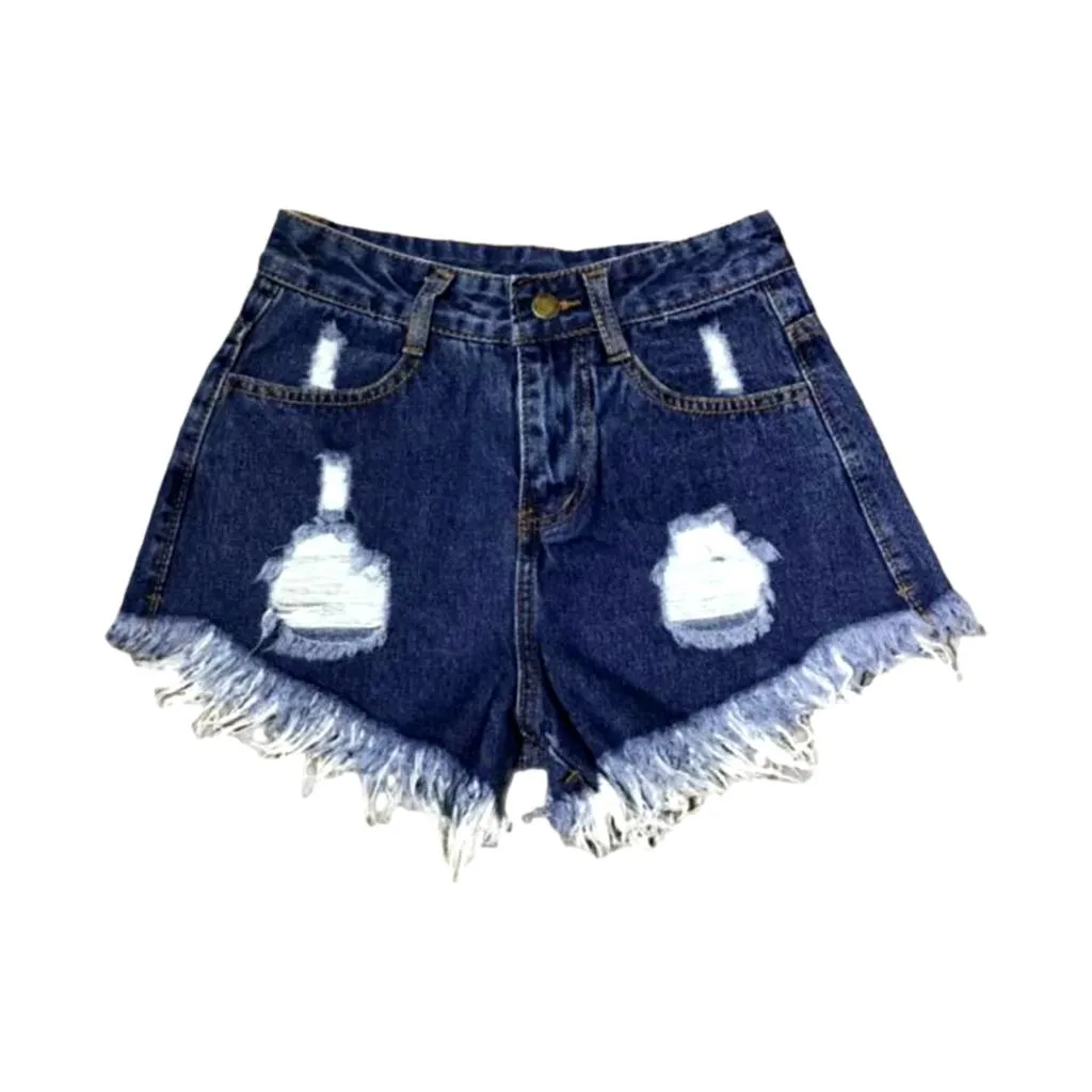 Y2k distressed women's jean shorts