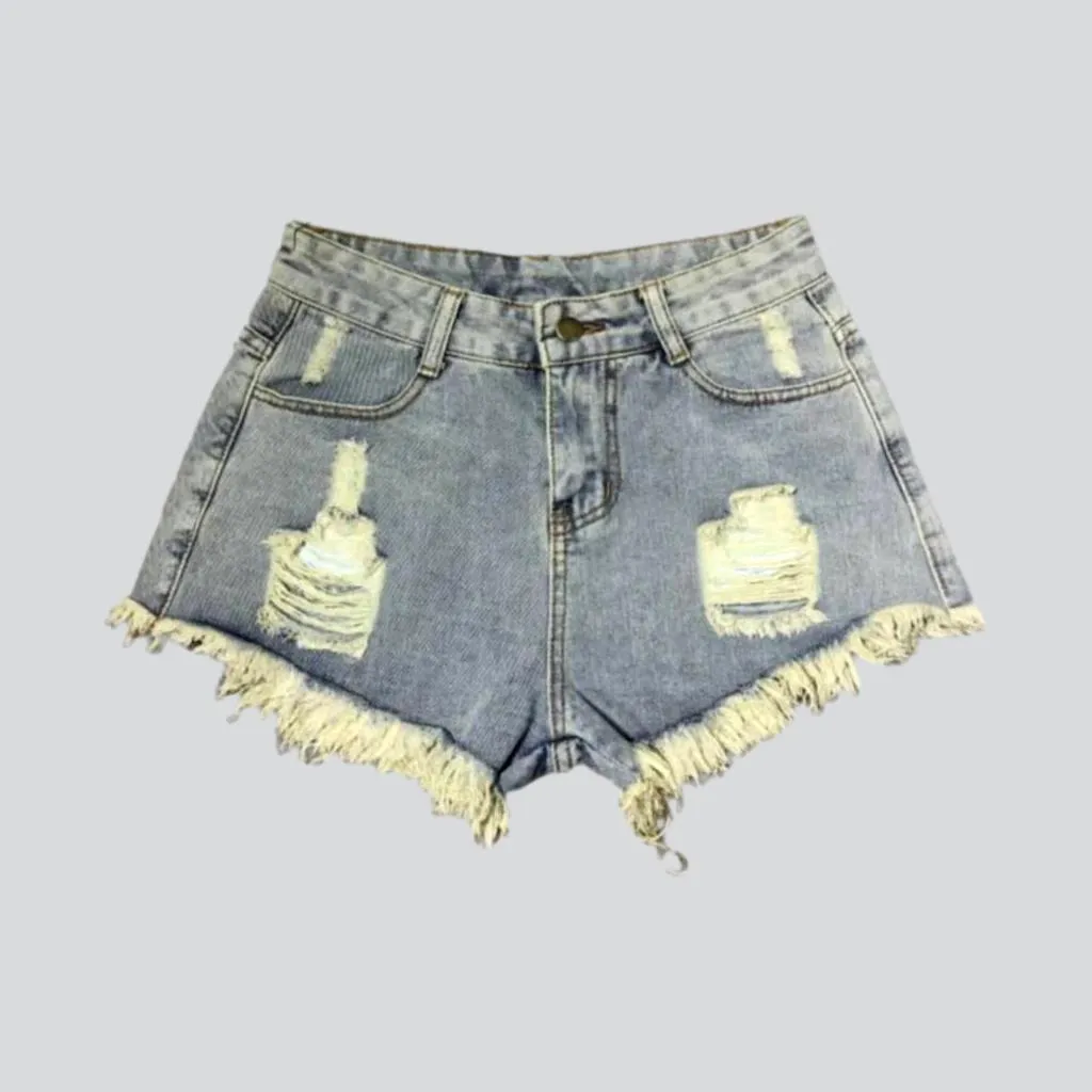 Y2k distressed women's jean shorts