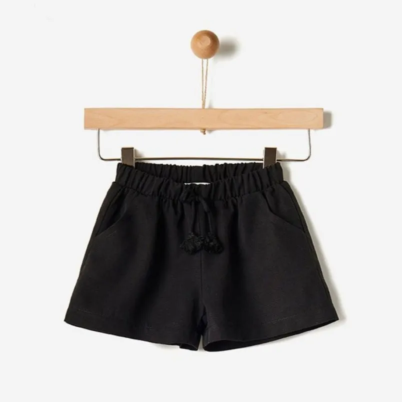 YELL-OH BLACK TENCEL SHORTS