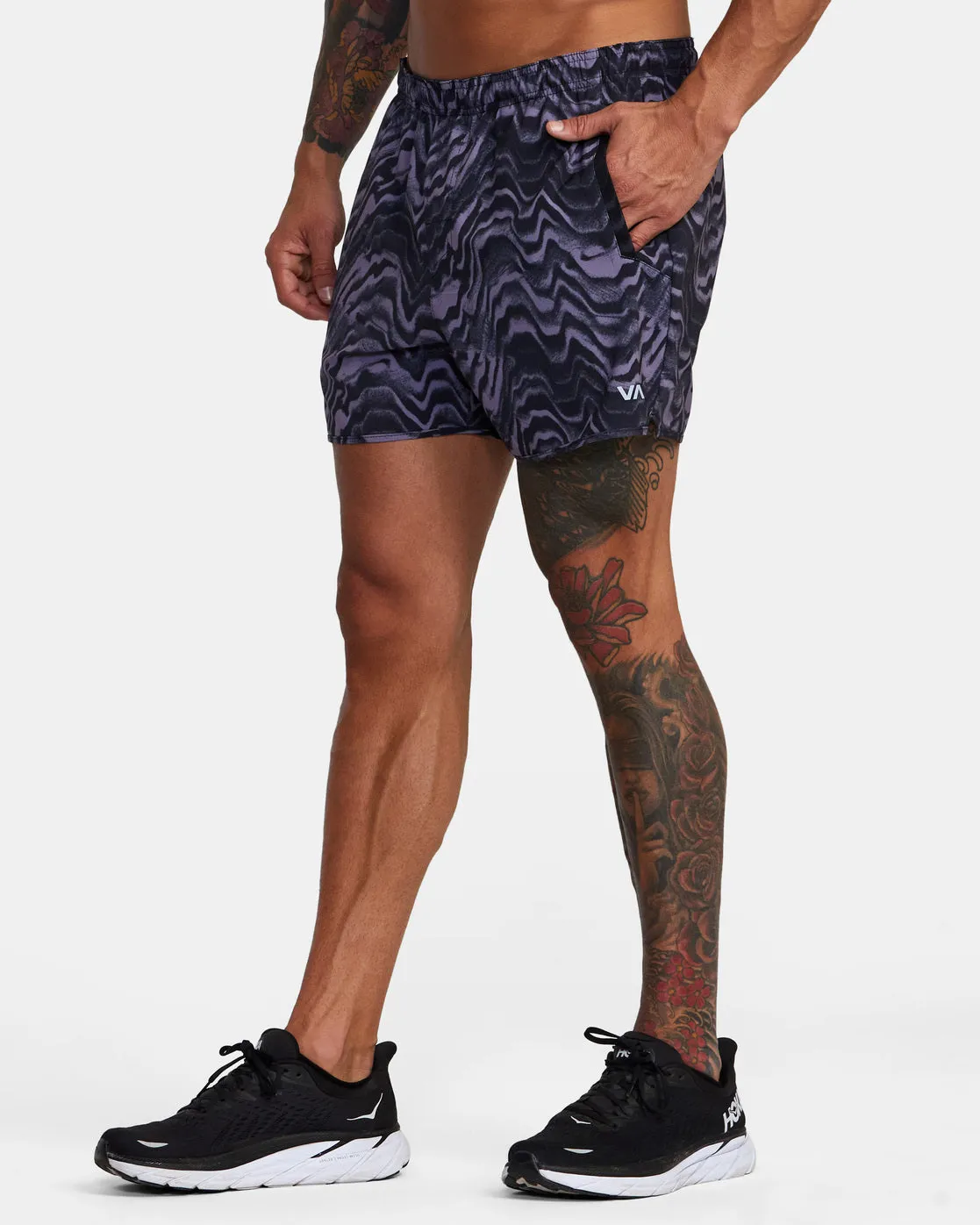 Yogger Elastic Waist Running Shorts 15" - Plum Warp