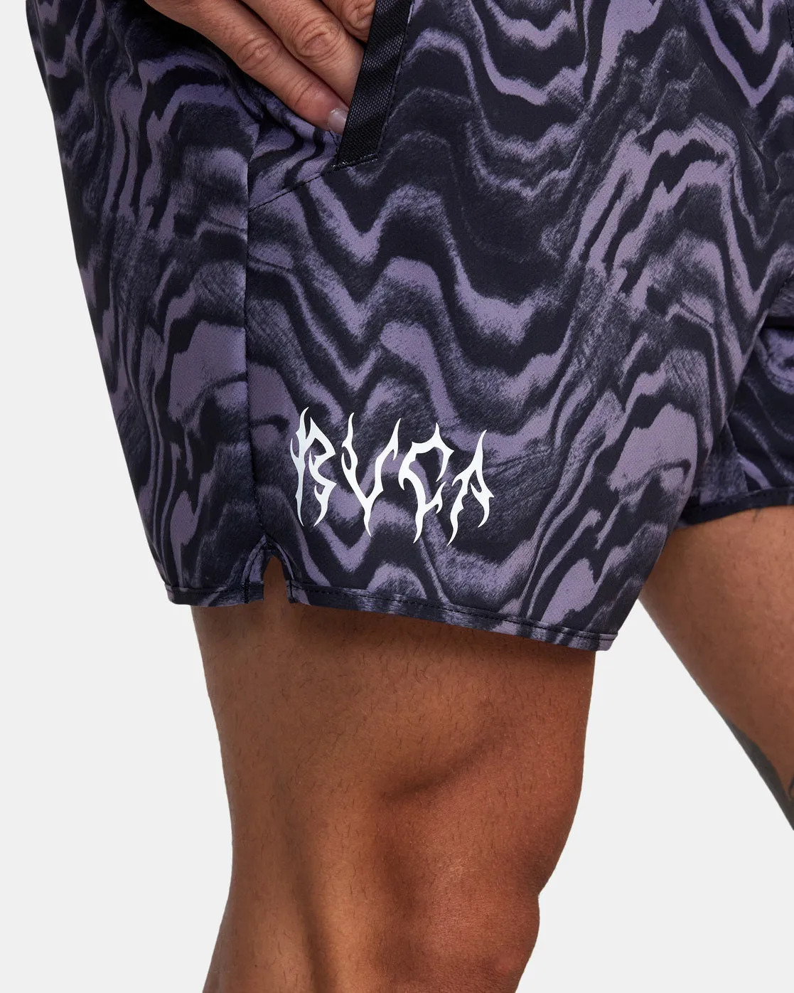 Yogger Elastic Waist Running Shorts 15" - Plum Warp